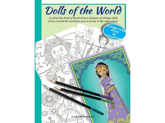 Dolls of the World: A coloring book of hand-drawn designs of dolls from around the world