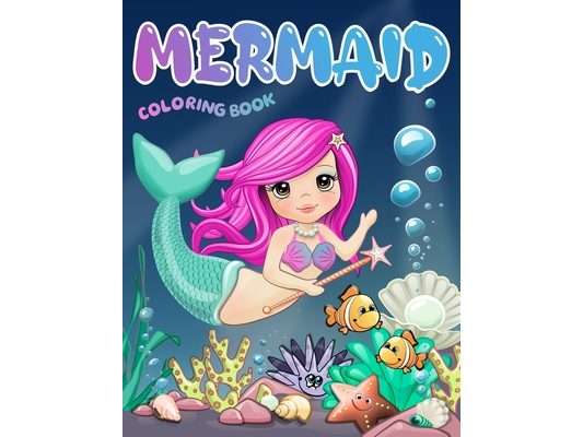 Mermaid Coloring Book: For Kids Age 4 +, Delightful Unique Drawings To Color For All Mermaid Lovers! (Elena Ballarini Coloring Collection) US Edition