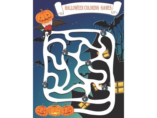 Halloween Coloring Games: A Collection Activity of Scary Fun for happy Halloween Coloring Book for Kids: Large 8,5 x 11 inch pages
