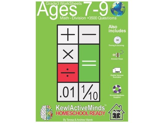 Grade 3 Worksheets - Math Division, HomeSchool Ready +3500 Questions: Includes Timing & Scoring, Answer Keys, Knowledgebase Support