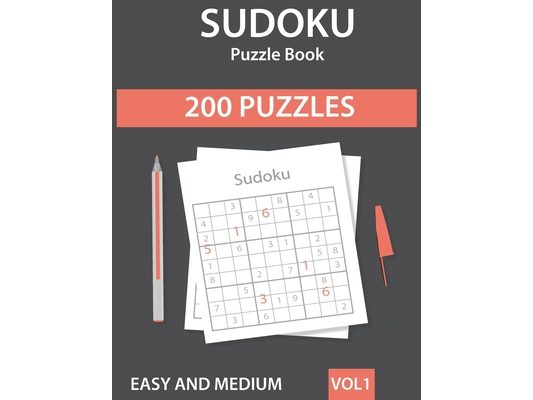 Sudoku Puzzle Book: 200 Easy to Medium Sudoku Puzzles with Solutions - Vol. 1