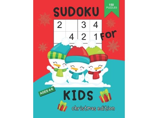 Sudoku For Kids Ages 4-8: Sudoku Christmas Books for Kids, Learn Numbers 1-4 and Grow Logic Skills For Children