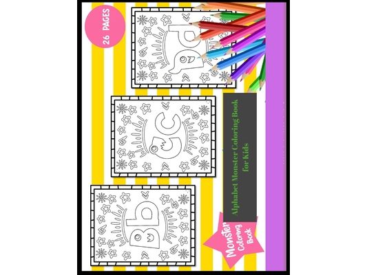 Alphabet monsters Coloring Book, Alphabet Monster Coloring Book for Kids: Cute Monster ABC Book by A-Z for kids - M is for the monster - coloring page