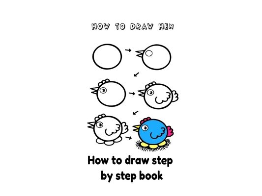 Book how to draw step by step how to draw hen