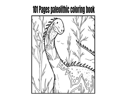 101 Pages paleolithic coloring book