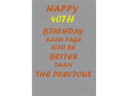 Happy 40th Birthday: Each page will be better than the previous one !!!