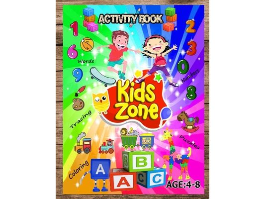Activity Book: Kids zone: Activities Workbook Game For Learning, Coloring, Puzzles, Word Search and More