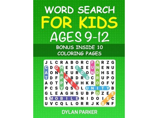 Word Search For Kids Ages 9-12: Word for Word, Puzzles Activity for Young, Fun Learning Activities, Bonus inside 10 Coloring Pages