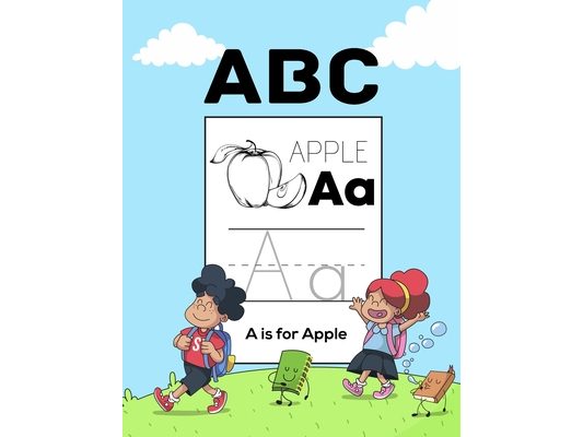 ABC Apple: Letter Tracing Books for Kids Ages 3-5 100 Pages Tracing Activity Book and Coloring Alphabet for Preschool