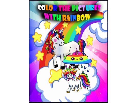 Color the pictures with rainbow: black and white rainbow coloring page, rainbow coloring book kids
