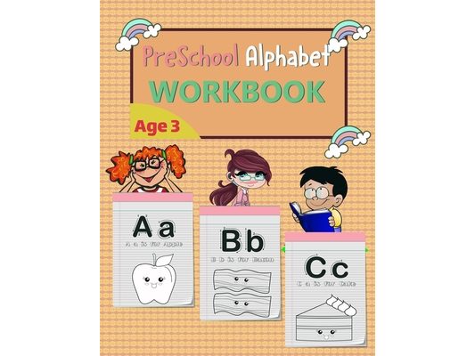 preschool alphabet workbooks age 3: cursive handwriting workbook - tracing alphabet letter A to Z ( Handwriting Paper Notebook for kids )