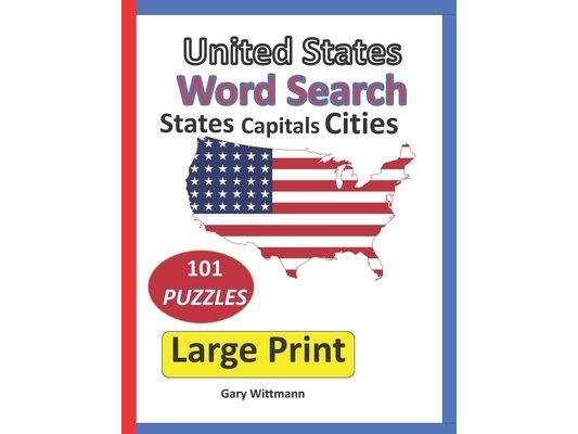 United States Word Search, States, Capitals, Cities: Large Print,