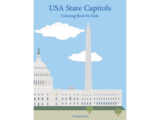 USA State Capitols Coloring Book for Kids