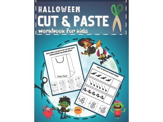 Halloween Cut & Paste Workbook for Kids: Activity Puzzle Book for Preschool Children Scissor Skills Kids