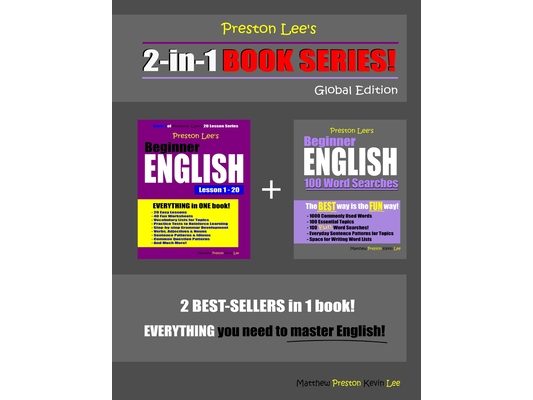 Preston Lee's 2-in-1 Book Series! Beginner English Lesson 1 - 20 & Beginner English 100 Word Searches Global Edition