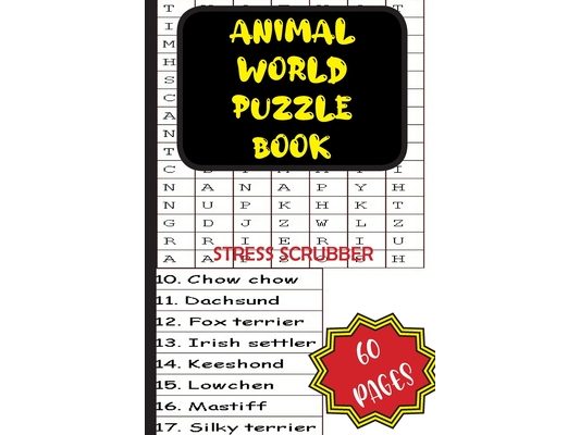 Animal World Puzzle Book: Stress Scrubber