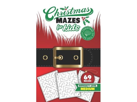 Christmas Mazes for Kids 69 Mazes Difficulty Level Medium: Fun Maze Puzzle Activity Game Books for Children - Holiday Stocking Stuffer Gift Idea - San