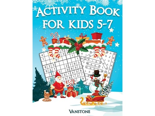 Activity Book for Kids 5-7: 200 Fun Sudoku Puzzles and Word Search for Kids with Solutions - Large Print - Christmas Edition