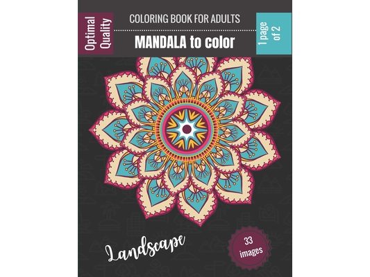 Coloring book for adults - Landscape coloring mandalas: Wonderful Mandalas for enthusiasts - Coloring Book Adults and Children Anti-Stress and relaxin
