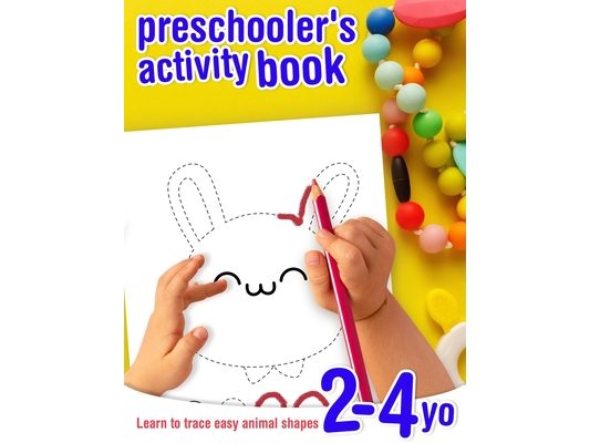 Learn to trace easy animal shapes - preschooler's activity book - 2-4 yo: Tracing and coloring exercise book for toddlers beginning to learn pen contr