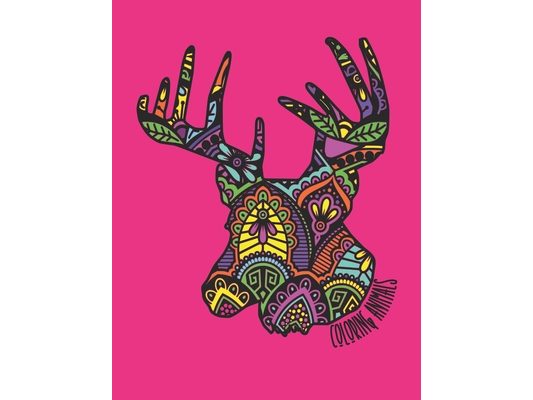 Coloring Animals: Tribal Mandala Animal Figures Coloring Book For Adults And Kids A4 8.5x11 40 Pages/20 One-Sided Pages To Color (No Ble