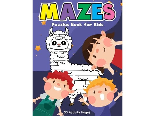 Mazes Puzzles Book for Kids: 30 Easy Medium LLAMA, Lion, Rabbit, Monkey, Sloth and More Animals Mazes Activity Book for Kids Ages 4-8