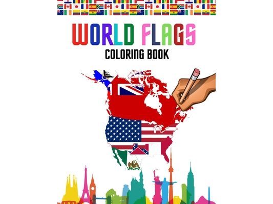 World flags: The Coloring Book: A great geography gift for kids and adults: Color in flags for all nations of the world with color guides to help you