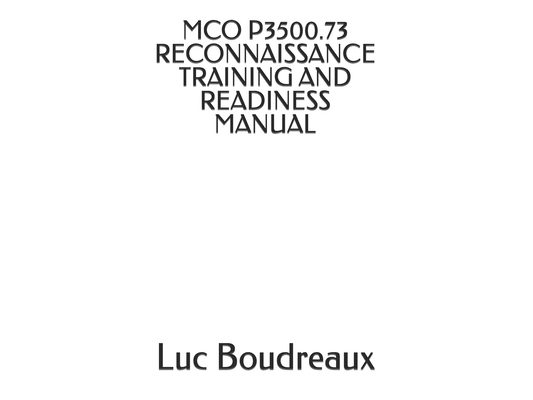 McO P3500.73 Reconnaissance Training and Readiness Manual