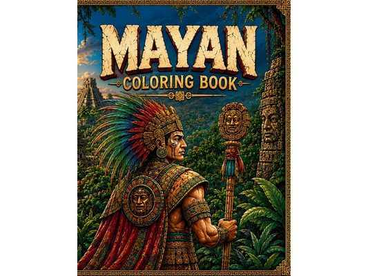Mayan Art Coloring Book: 50 Pages