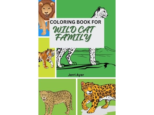 Coloring Book for Wild Cat Family