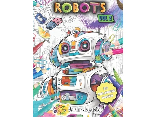 Robots (vol 2): Coloring book for kids