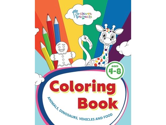 Coloring Book: Fun Travel Games for Kids Ages 4-8 - Engaging Activities for Road Trips, Air Travel for kids and boys. Animals, dinosaurs, vehicles, fo