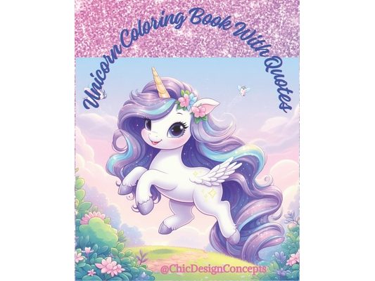 Unicorn Coloring Book With Quotes