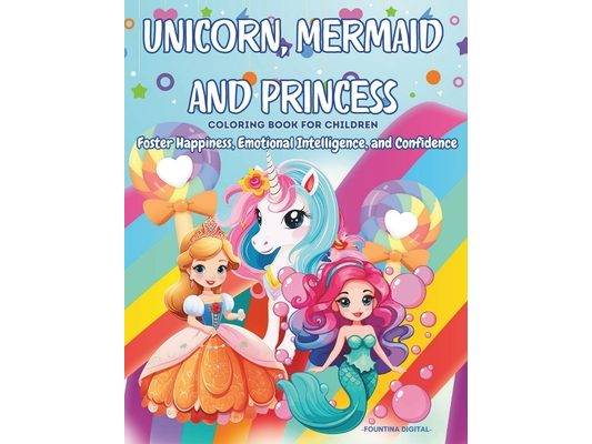 Unicorn, Mermaid & Princess Coloring Book for Children's Mental Health: Foster Happiness, Emotional Intelligence, and Confidence!
