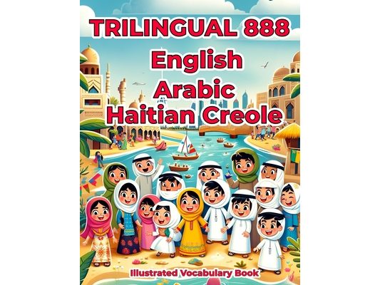 Trilingual 888 English Arabic Haitian Creole Illustrated Vocabulary Book: Colorful Edition