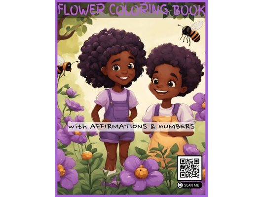 Flowers Coloring Book for Kids: with Positive Affirmations and Flower Numbers