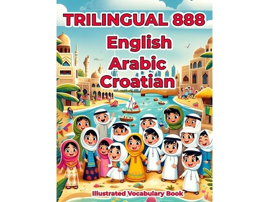 Trilingual 888 English Arabic Croatian Illustrated Vocabulary Book: Colorful Edition