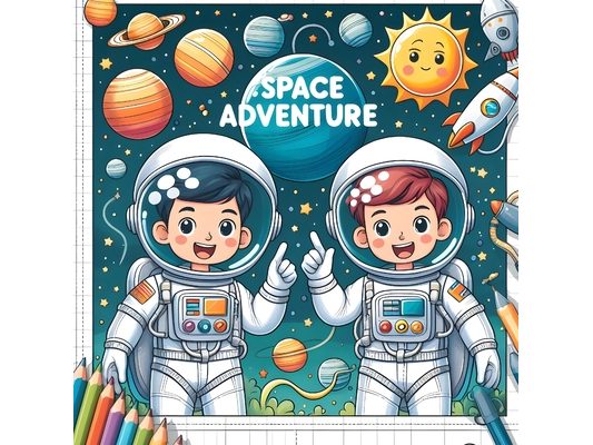 Space Adventure: A Coloring Book for Kids with Planets, Astronauts, Aliens and More!