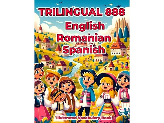 Trilingual 888 English Romanian Spanish Illustrated Vocabulary Book: Colorful Edition