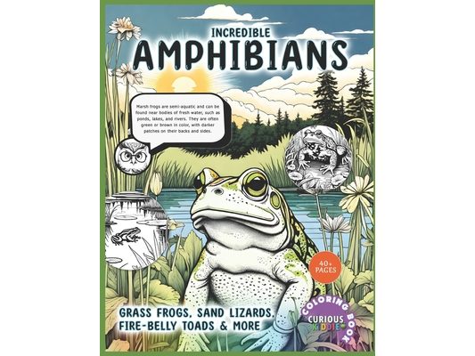 Incredible Amphibians, Kids k-12 Wildlife Coloring Book: Educational Coloring Book