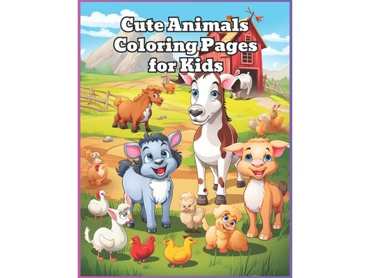 Cute Animals: Coloring pages for children 3 - 8 years old