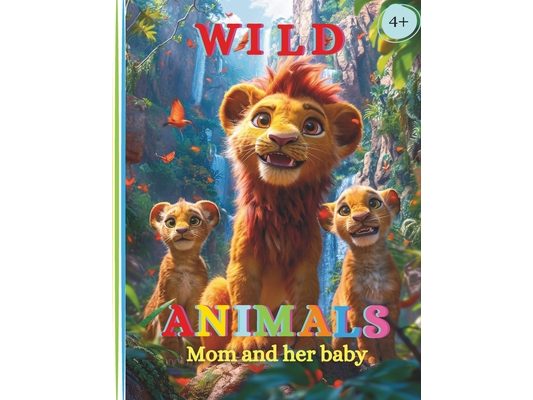 Wild AnimalsColoring Book for kids: Mom and her baby