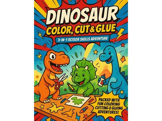 Dinosaur Color, Cut & Glue: Jurassic Crafting Fun for Little Explorers!