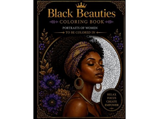 Black Beauties Coloring Book: 50 Pages
