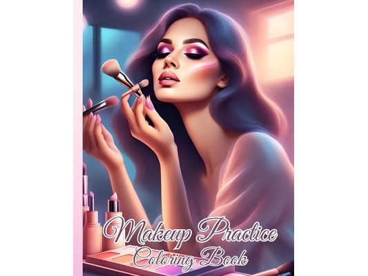 Makeup Practice Coloring Book: Basic Face Charts to Practice Makeup for Kids, Gift for Makeup Artist Lover