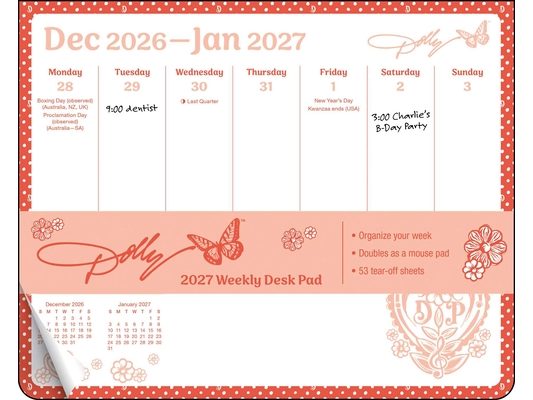 Dolly Parton 2027 Weekly Desk Pad Calendar