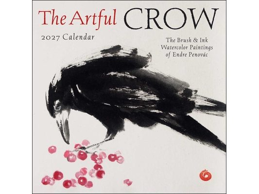 The Artful Crow 2027 Wall Calendar: Brush and Ink Watercolor Paintings