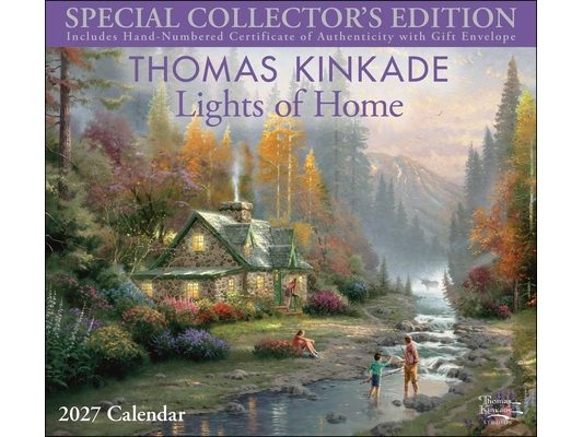Thomas Kinkade Special Collector's Edition 2027 Deluxe Wall Calendar with Print: Lights of Home