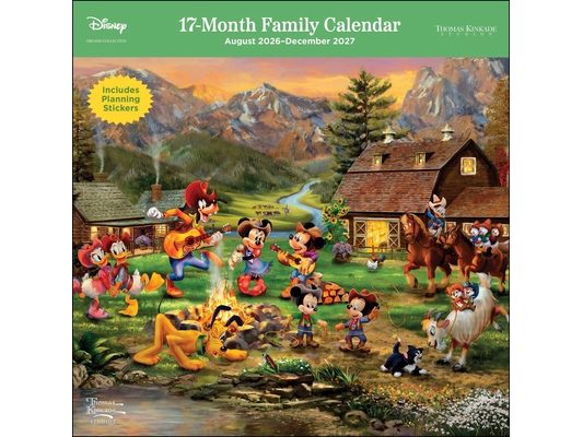 Disney Dreams by Thomas Kinkade Studios 17-Month 2026-2027 Family Wall Calendar