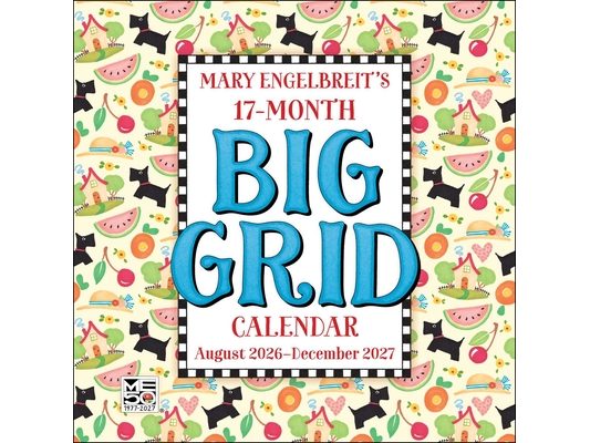 Mary Engelbreit's 2026-2027 17-Month Big Grid Wall Planner Calendar